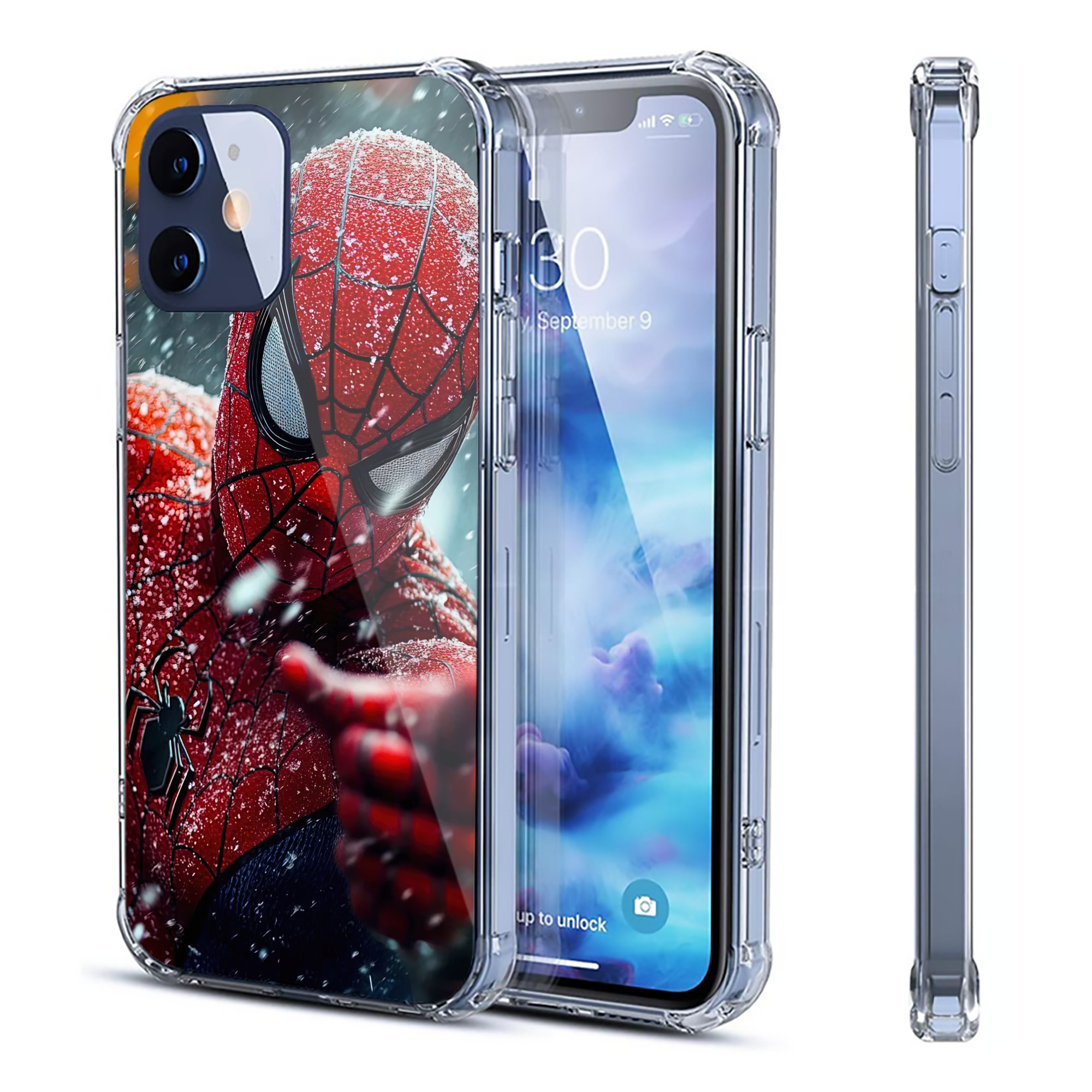 （画像用） Spider Man スパイダーマン 【iPhone 12シリーズ対応】透明スマホケース（クリアソフトケース）